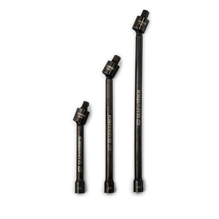 3 Piece 3/8" Drive X-Core™ Pinless Universal Joint Impact Extension Set 6", 9" & 12"