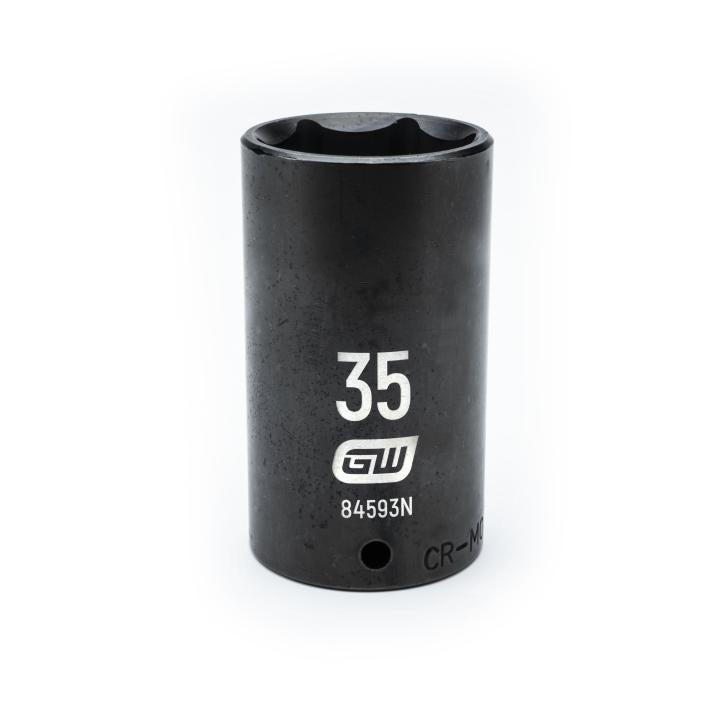 1/2" Drive 6 Point Deep Impact Metric Socket 35mm