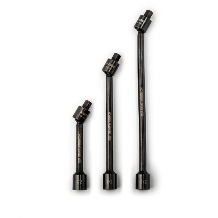 3 Piece 1/2" Drive X-Core™ Pinless Universal Joint Impact Extension Set 6", 9" & 12"
