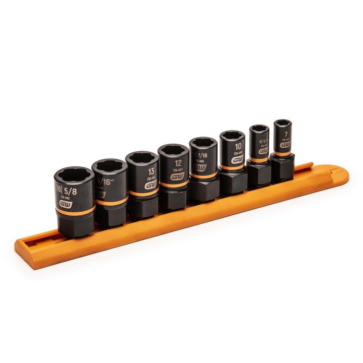 8 Piece 1/4" & 3/8" Drive Bolt Biter™ Impact Extraction Socket Set