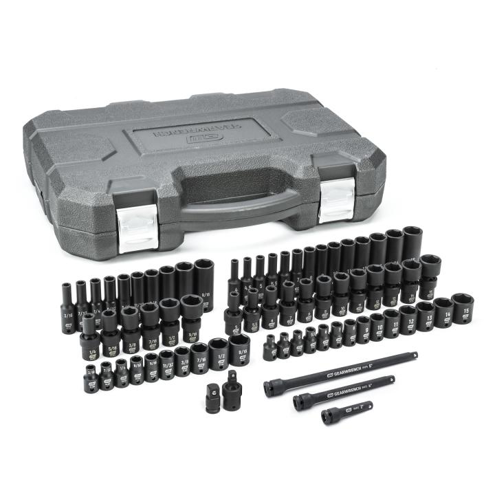 71 Piece 1/4" Drive 6 Point SAE/Metric Standard & Deep Master Impact Socket Set
