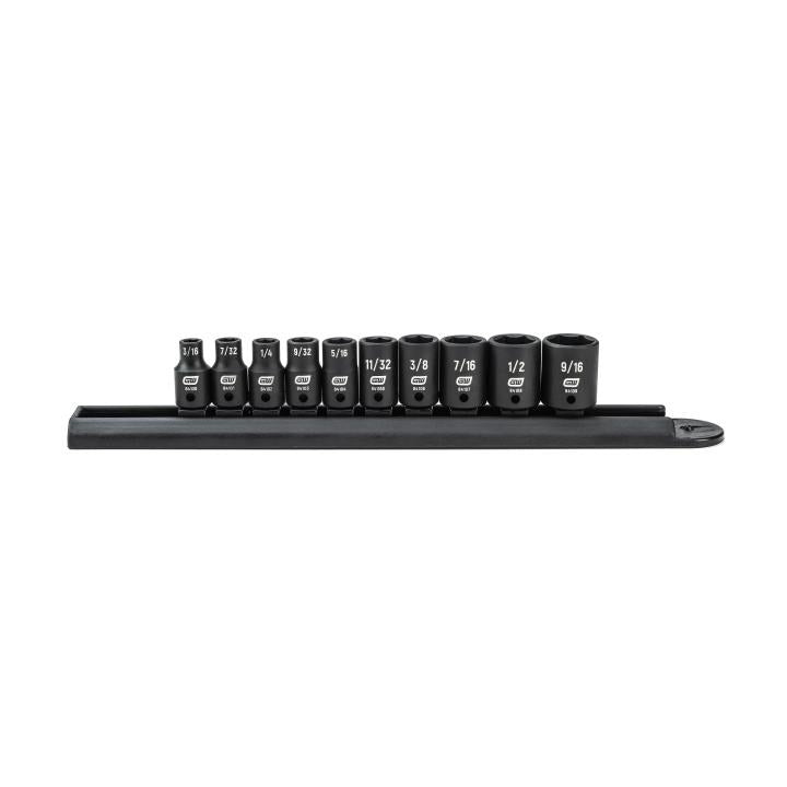 10 Piece 1/4" Drive 6 Point Standard Impact SAE Socket Set