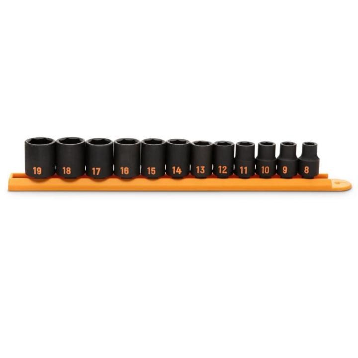 12 Piece 3/8" Drive 6 Point Metric Hi-Viz Impact Socket Set