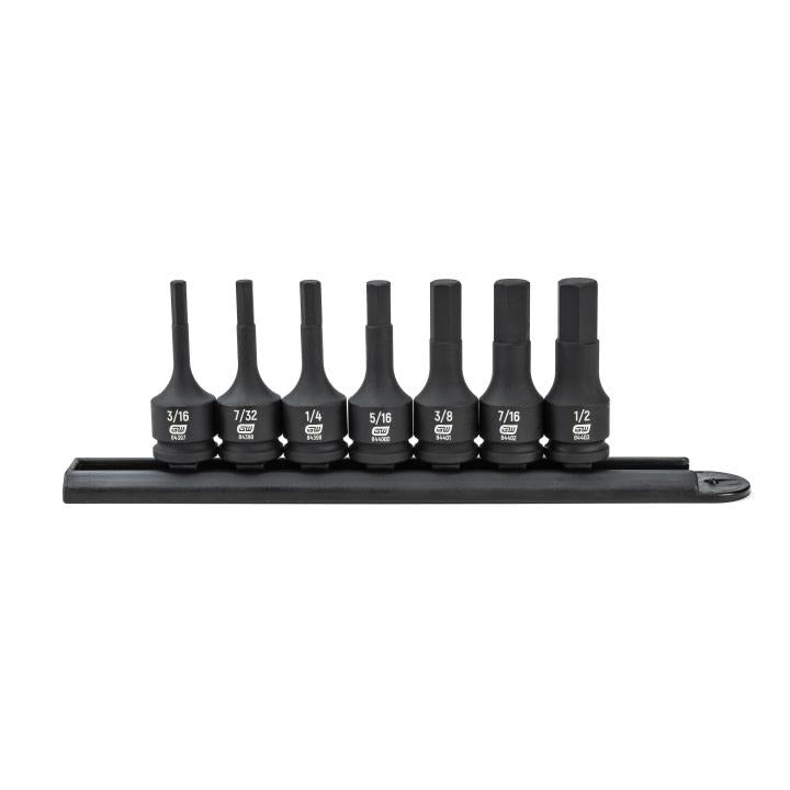 7 Piece 3/8" Drive Hex Bit Impact SAE Socket Set