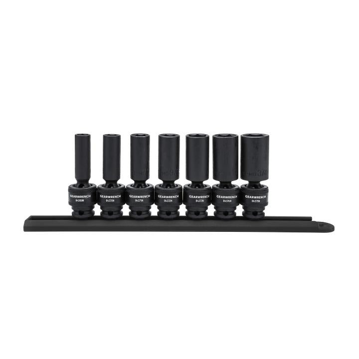 7 Piece 3/8" Drive 6 Point Deep Universal Impact SAE Socket Set