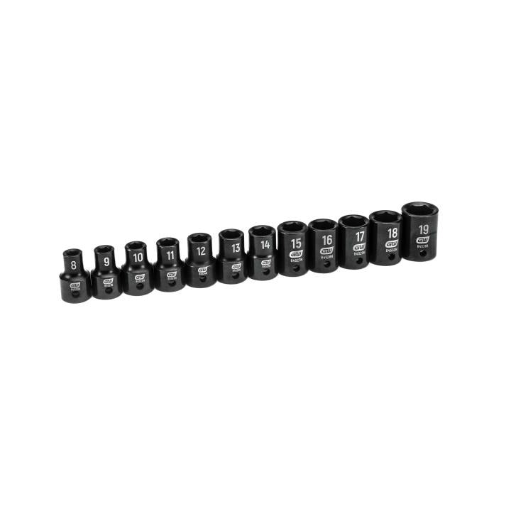 12 Piece 1/2" Drive 6 Point Standard Impact Metric Socket Set