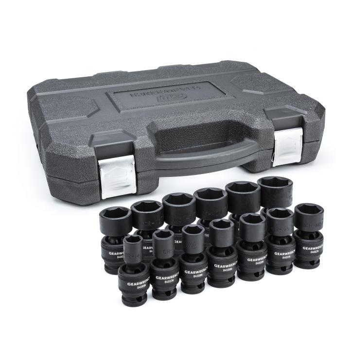 13 Piece 1/2" Drive 6 Point Standard Universal Impact SAE Socket Set