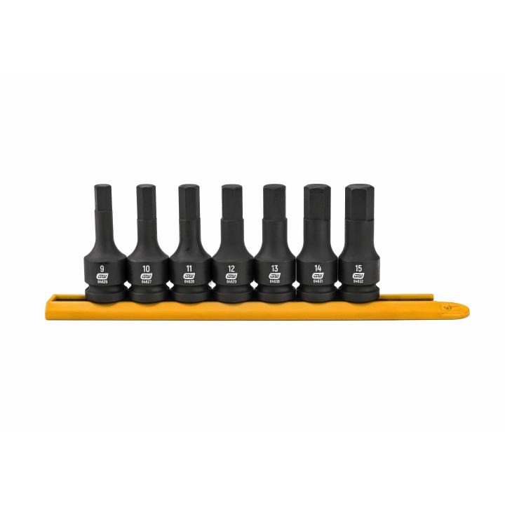 7 Piece 1/2" Drive Hex Bit Impact Metric Socket Set