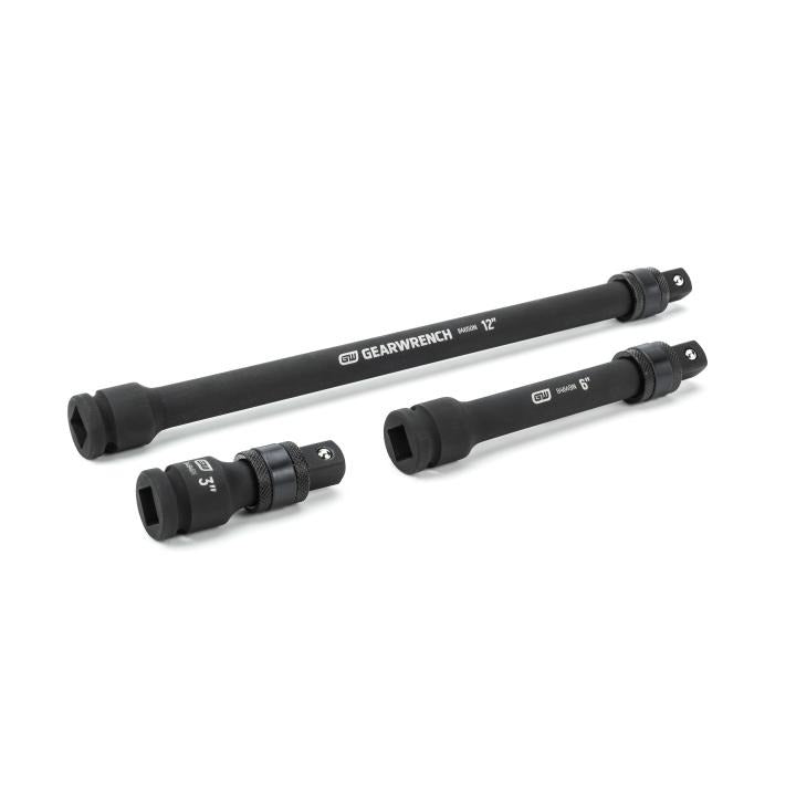 3 Piece 1/2" Drive Locking Impact Extension Set 3", 6" & 12"