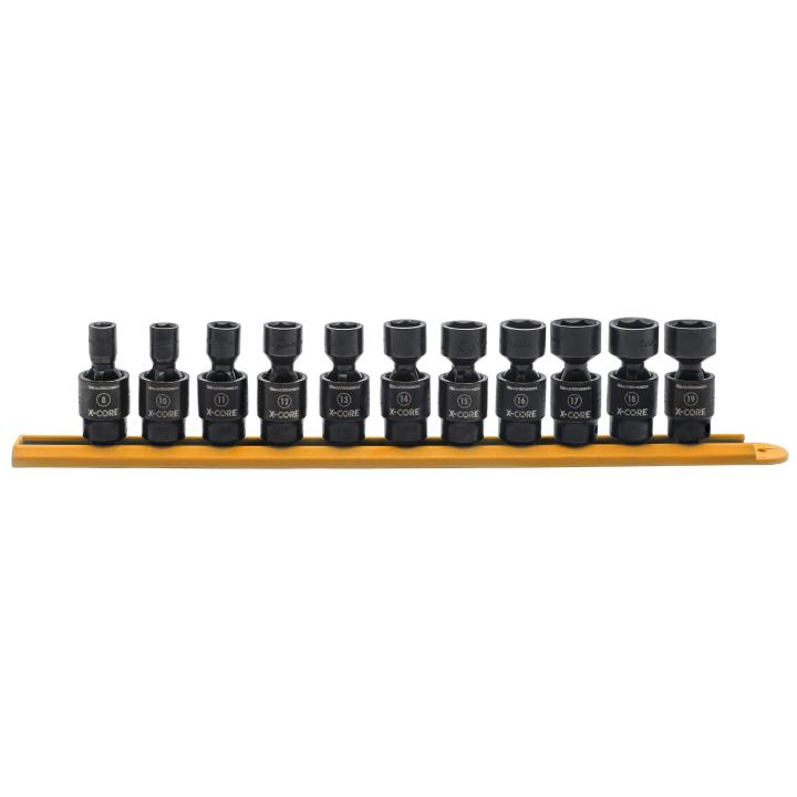 11 Piece 3/8" Drive 6 Point Standard X-Core™ Pinless Universal Impact Metric Socket Set