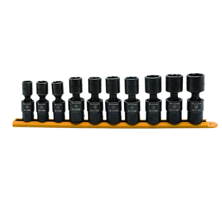 10 Piece 1/2" Drive 6 Point Standard X-Core™ Pinless Universal Impact Metric Socket Set