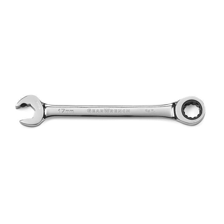 17mm 72-Tooth 12 Point Open End Ratcheting Combination Wrench