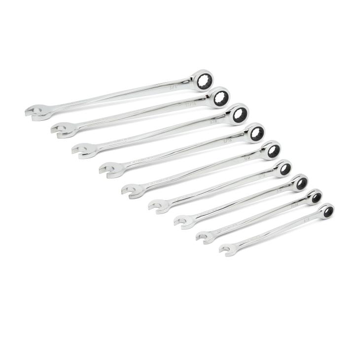 9 Piece 72-Tooth 12 Point XL X-Beam™ Ratcheting Combination SAE Wrench Set