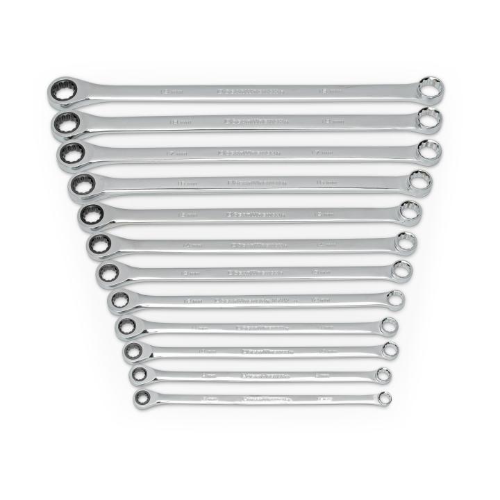 12 Piece 72-Tooth 12 Point XL GearBox™ Double Box Ratcheting Metric Wrench Set