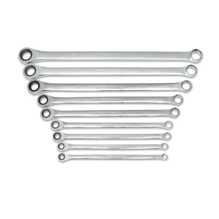 9 Piece 72-Tooth 12 Point XL GearBox™ Double Box Ratcheting SAE Wrench Set