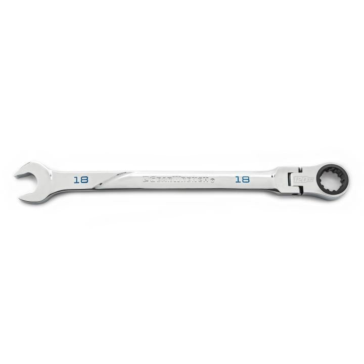 18mm 120XP™ Universal Spline XL Flex Head Ratcheting Combination Wrench