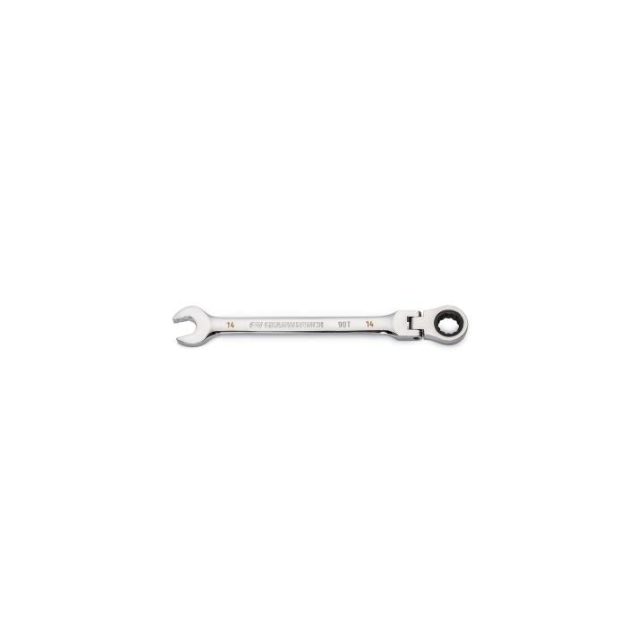 14mm 90-Tooth 12 Point Flex Head Ratcheting Combination Wrench