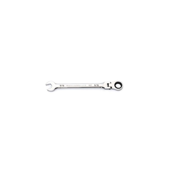 9/16" 90-Tooth 12 Point Flex Head Ratcheting Combination Wrench