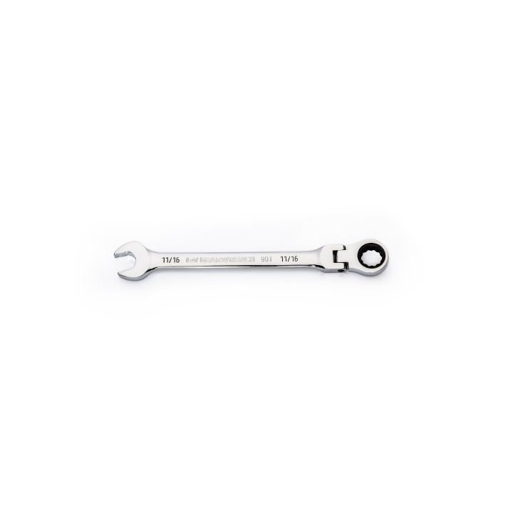 11/16" 90-Tooth 12 Point Flex Head Ratcheting Combination Wrench