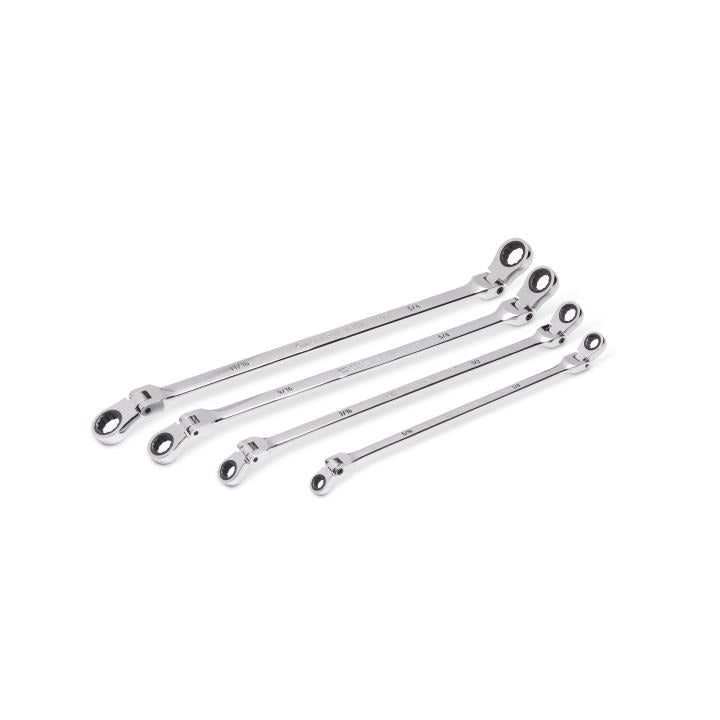 4 Piece 90-Tooth 12 Point SAE GearBox™ Double Flex Ratcheting Wrench Set