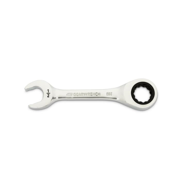 1/2" 90-Tooth 12 Point Stubby Combination Ratcheting Wrench