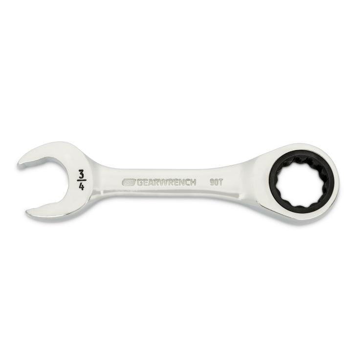 3/4" 90-Tooth 12 Point Stubby Combination Ratcheting Wrench