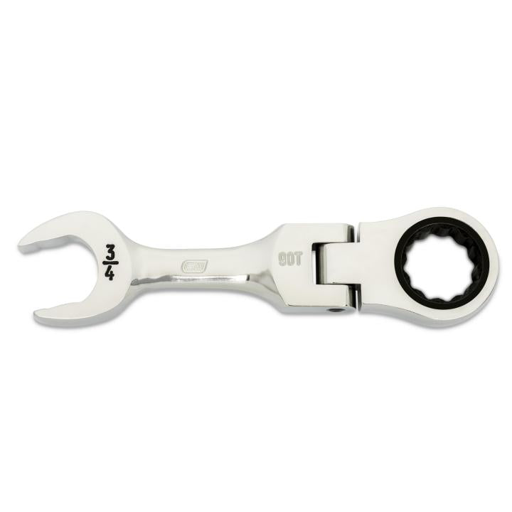 3/4" 90-Tooth 12 Point Stubby Flex Combination Ratcheting Wrench