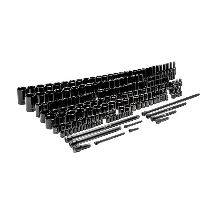 209 Piece 1/4", 3/8" & 1/2" 6 Point SAE/Metric Standard & Deep Master Impact Socket Set