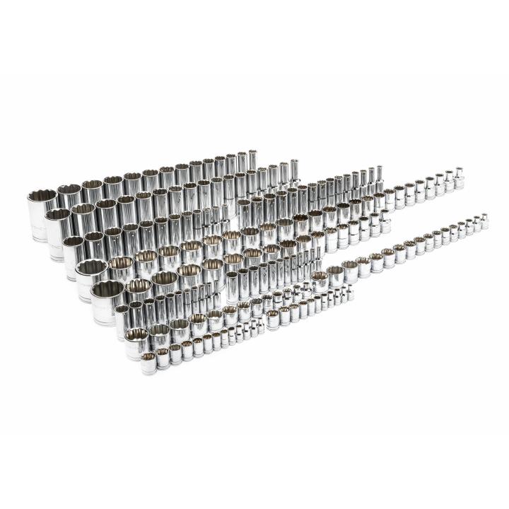 176 Piece 1/4", 3/8" & 1/2" Drive 12 Point Standard and Deep SAE/Metric Master Socket Set