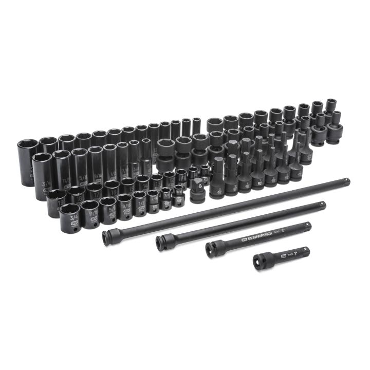 80 Piece 3/8" Drive 6 Point SAE/Metric Standard & Deep Master Impact Socket Set