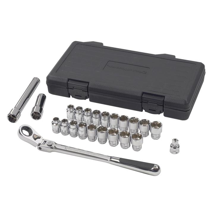 23 Piece 3/8" Drive Pass-Thru™ 6 Point Standard SAE/Metric Mechanics Tool Set