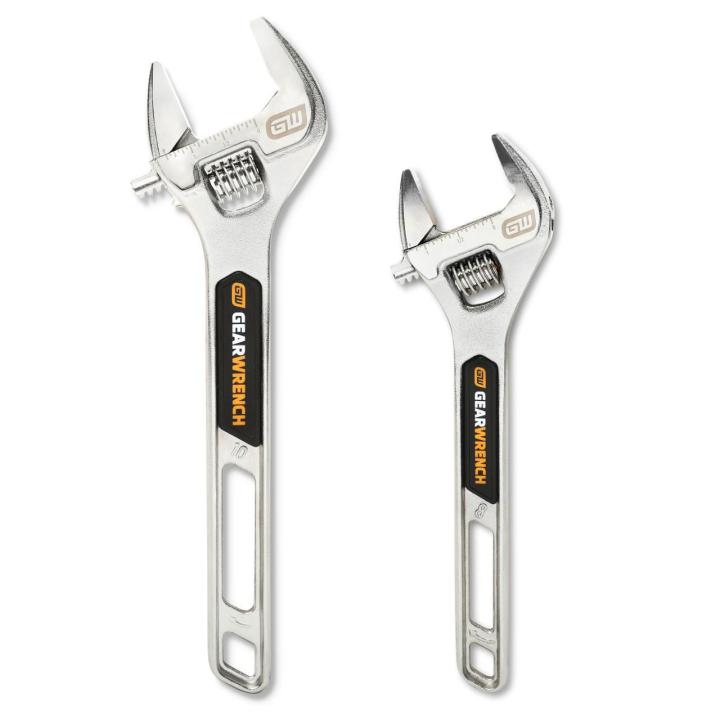 2 Piece Chrome Adjustable Wrench Set