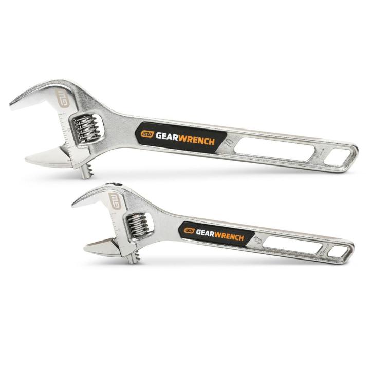 2 Piece Chrome Adjustable Wrench Set