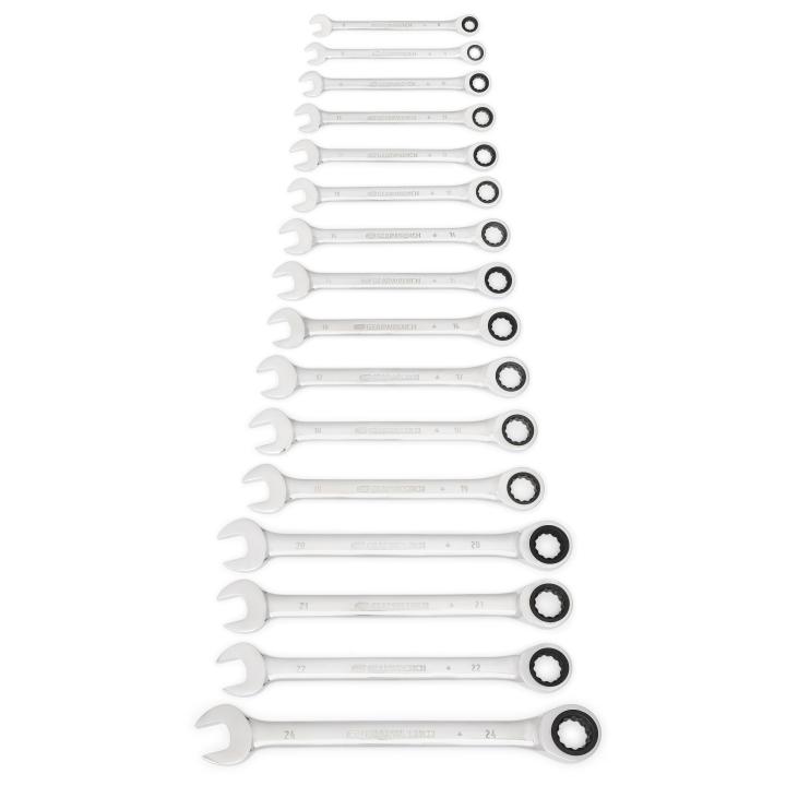 16 Piece 72-Tooth 12 Point Ratcheting Combination Metric Wrench Set