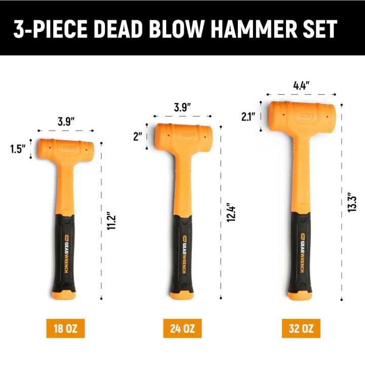 3 Piece Dead Blow Hammer Set