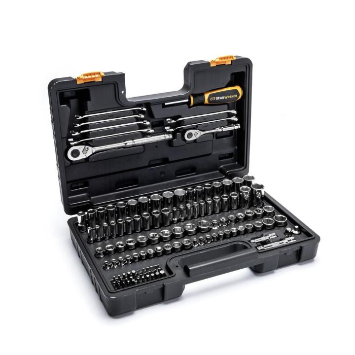 121 Piece 1/4” & 3/8” Drive 72-Tooth SAE/Metric Mechanics Hand Tool Set