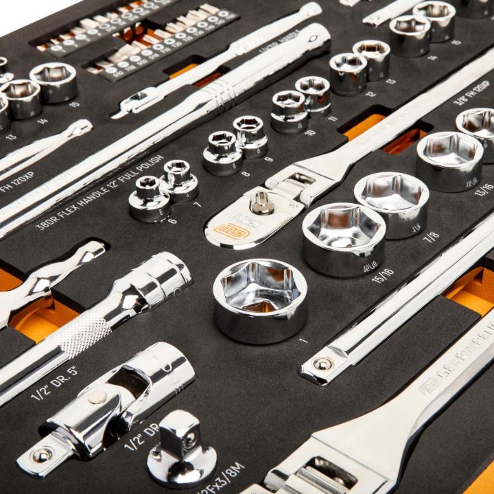 89 Piece 1/4", 3/8" & 1/2" Drive 120XP Mechanics Tool Set in Foam Tray