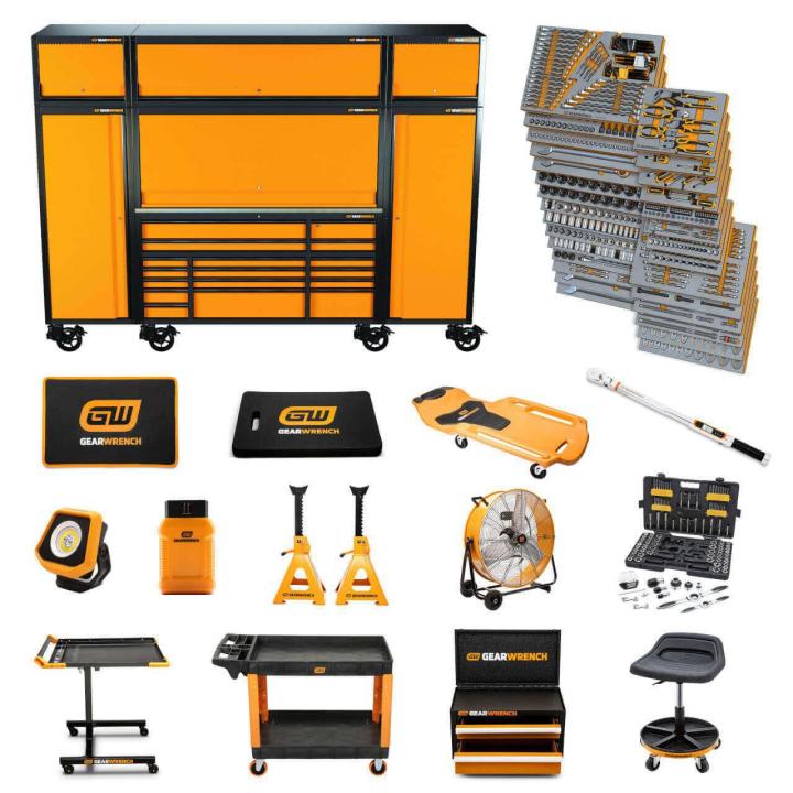 1858 Piece MEGAMOD Mechanics Tool Set in Premium Modular Foam Trays with Tool Storage & Shop Equipment
