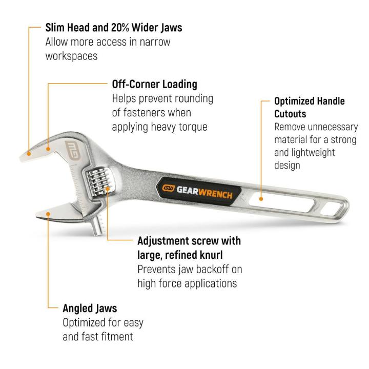12" Chrome Adjustable Wrench