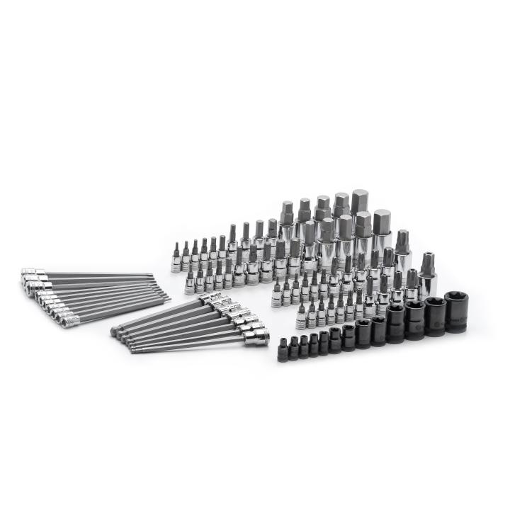 84 Piece 1/4", 3/8" & 1/2" Drive Hex/Ball End Hex/Tamper Proof Torx®/External Torx®/Torx® SAE/Metric Bit Set