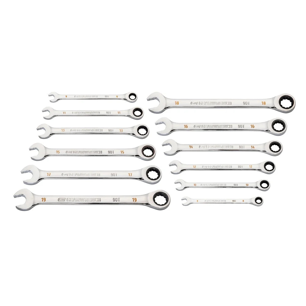 GEARWRENCH 86927 12-Piece 90T 12-Point Metric Ratcheting Wrench Set