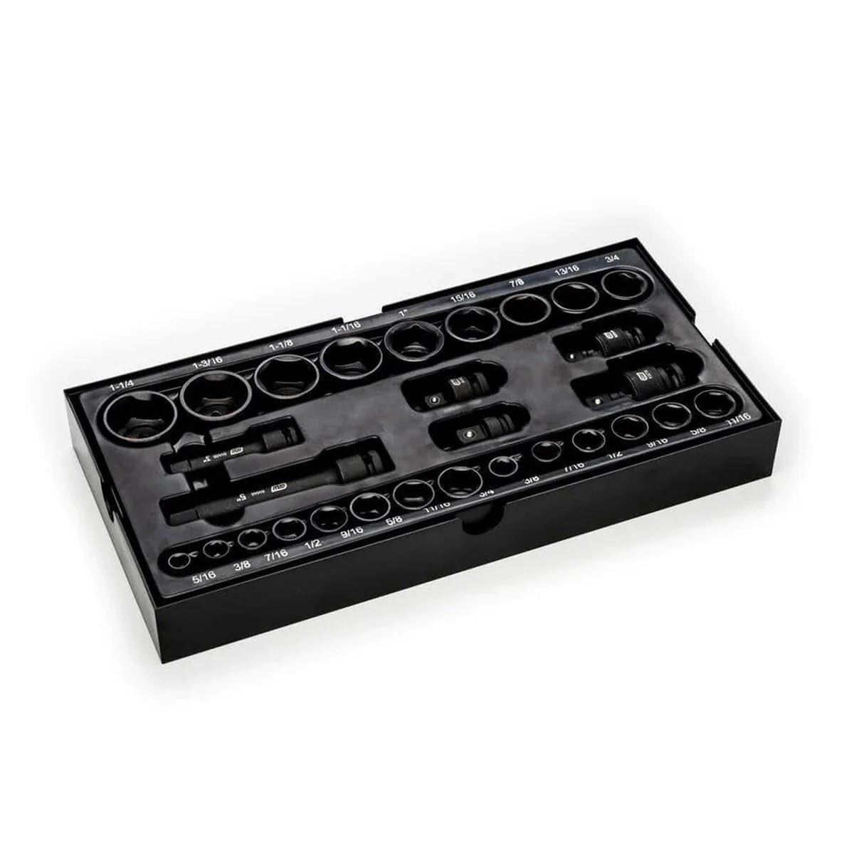 29-Piece SAE 3/8 in. and 1/2 in. Impact Socket Tray Set