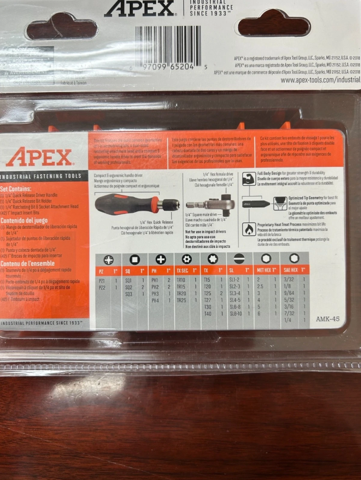 APEX Impact Rated Fastening Set (45 pc)